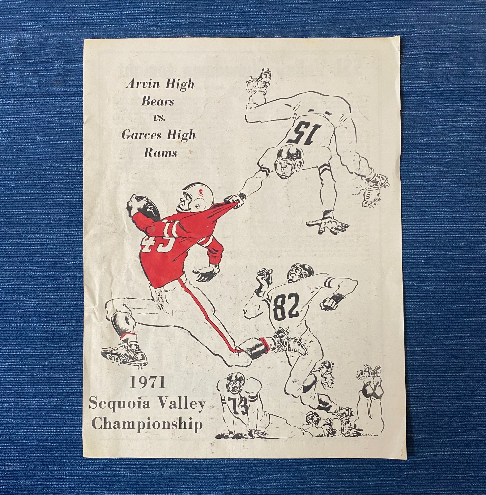 Football Program 1971 Sequoia Valley Championship Arvin High Bears Garces Rams