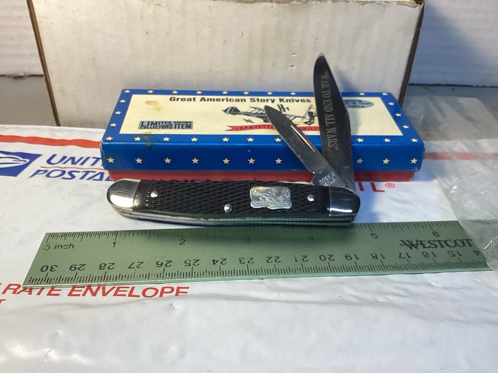 Vtg 1976 Boker USA Lafayette Escadrille 1779 Folding Pocket Knife. In Box. 00153