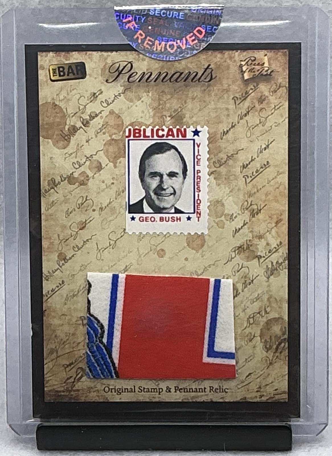 2018 The Bar Pieces Of The Past National George Bush Campaign Pennant Relic