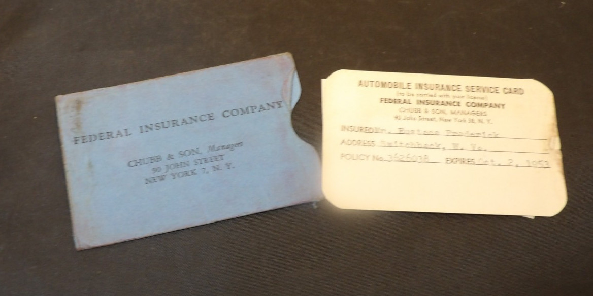 1953 Federal Insurance Company-Advertising Card Holder