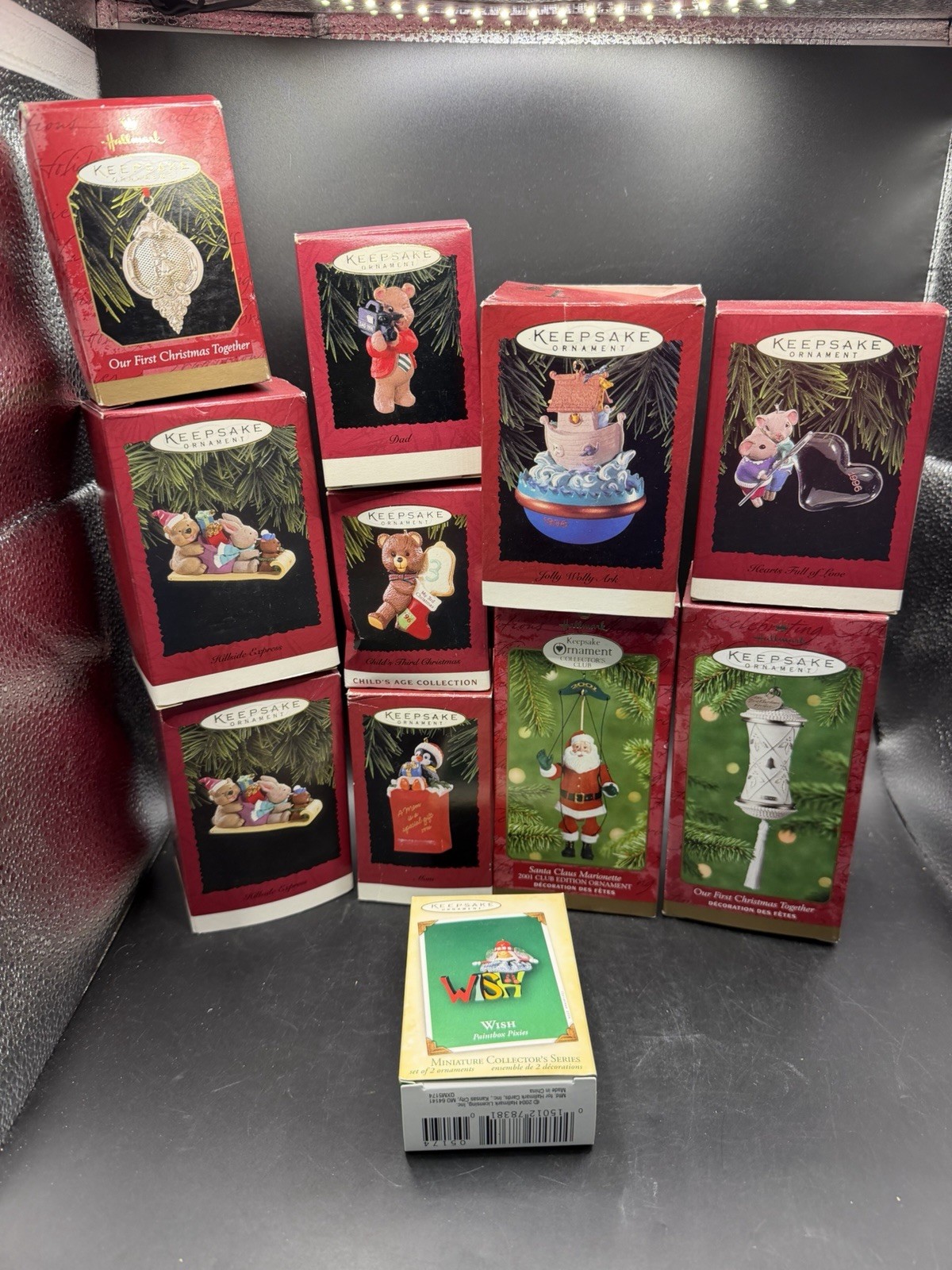 Hallmark Keepsake Christmas Ornaments Lot of 11 Santa Bear Family Vintage Boxed 