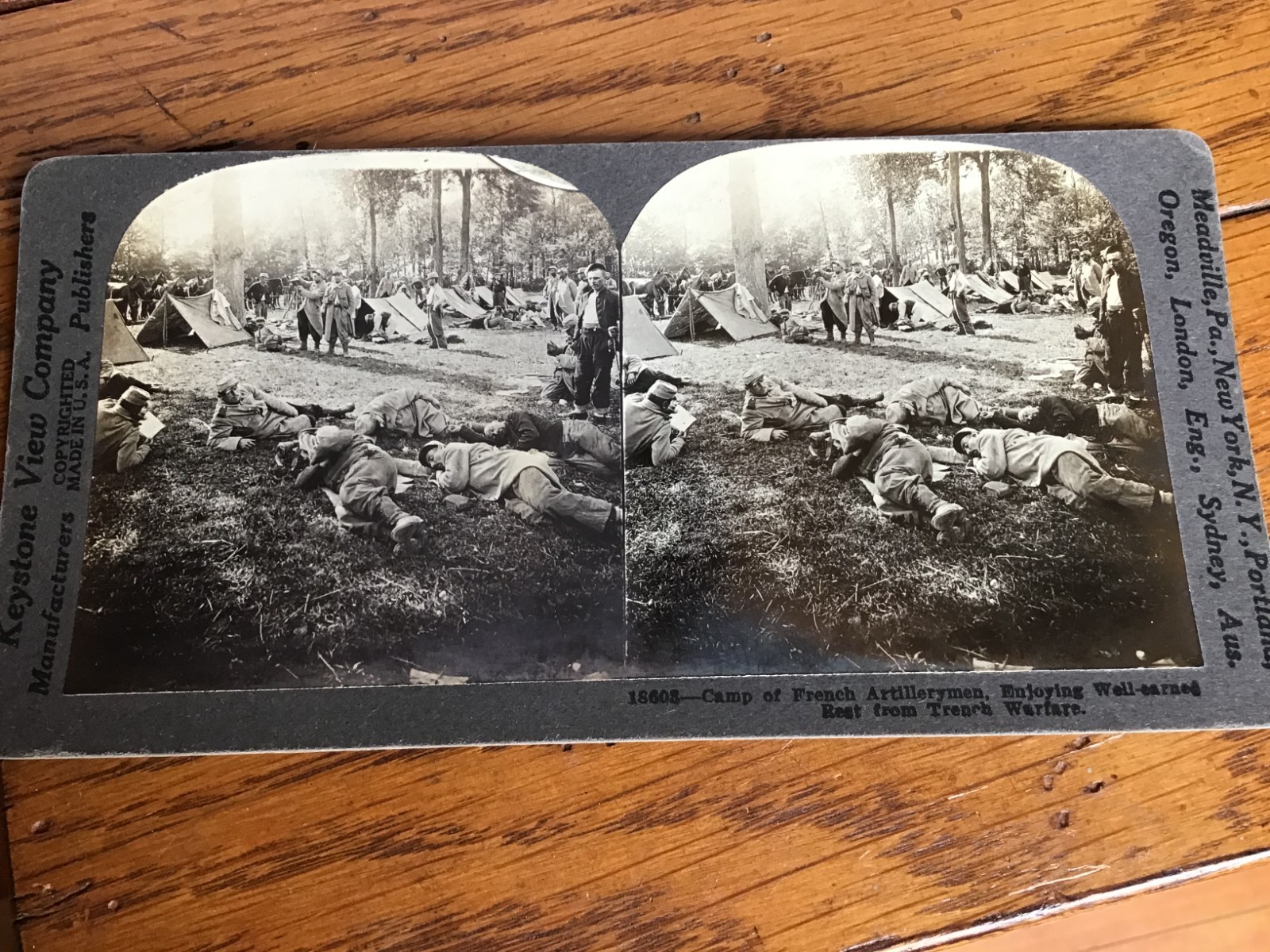 Vintage  WW1 French Trench Stereo view Cards Military Camp Combat Uniforms