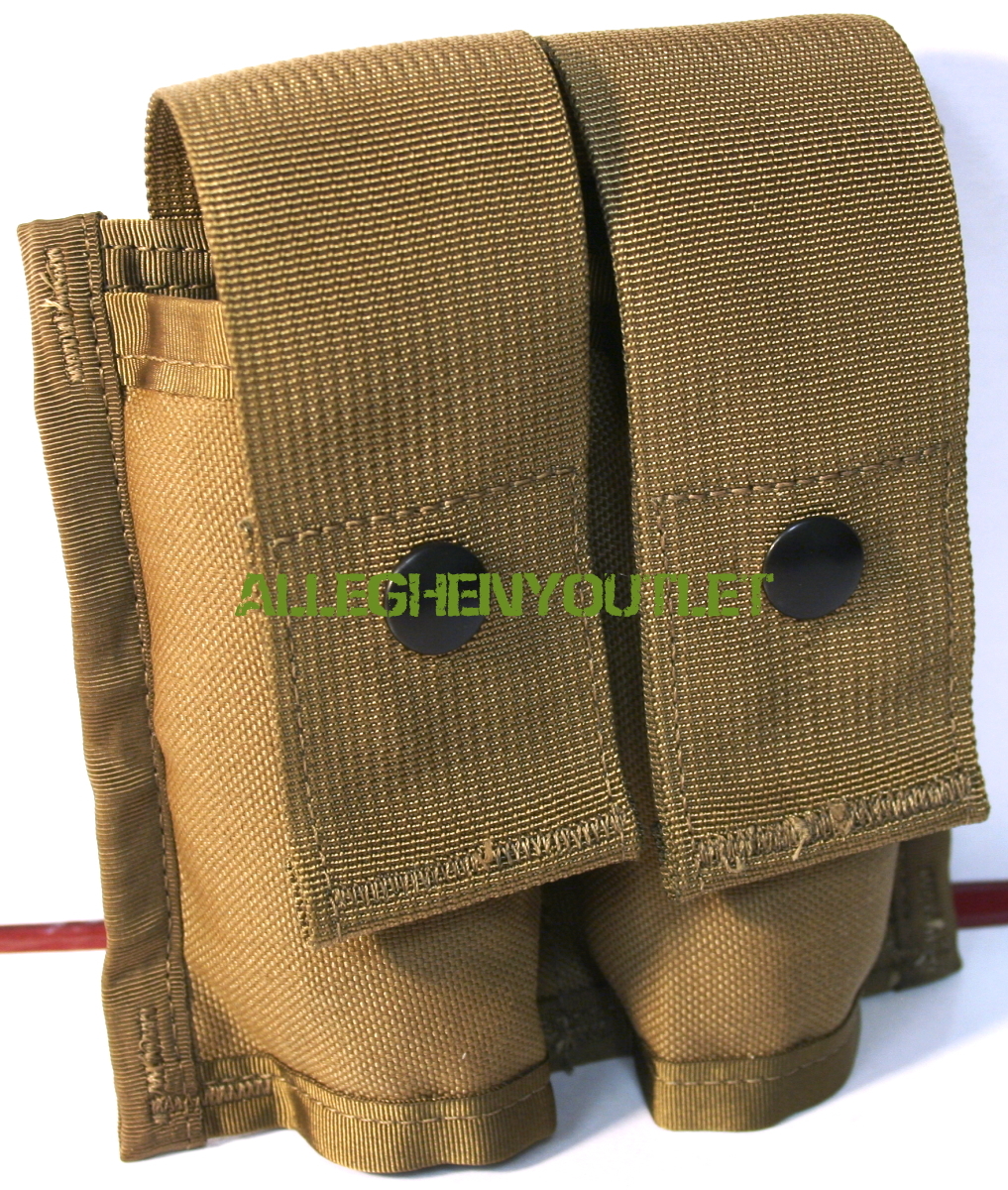 NEW 40MM DOUBLE PYROTECHNIC POUCH Grenade Coyote MOLLE Military Airsoft USGI NIB