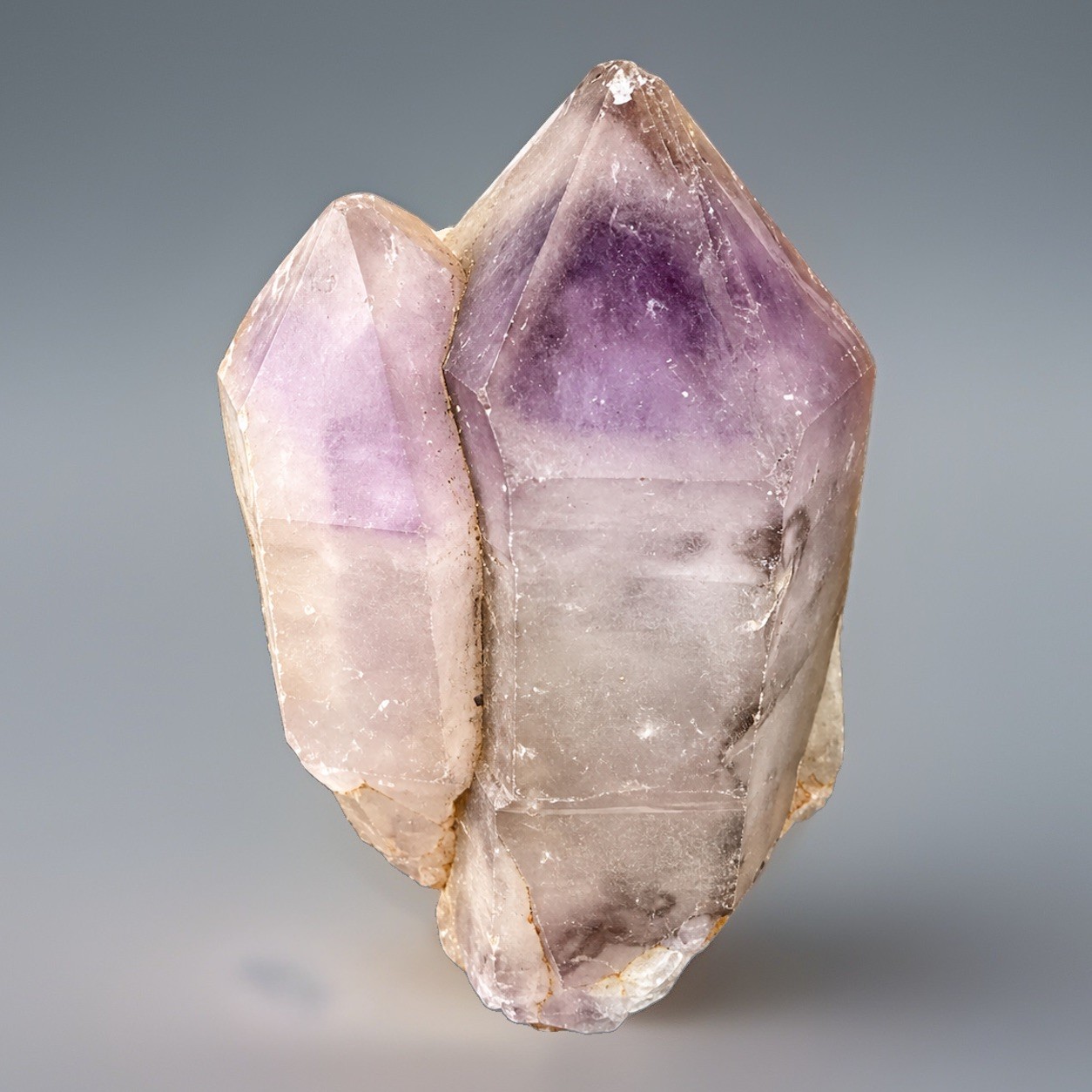 “Violet Phantom Castle” Madagascar Amethyst Skeletal Quartz Twin Crystal
