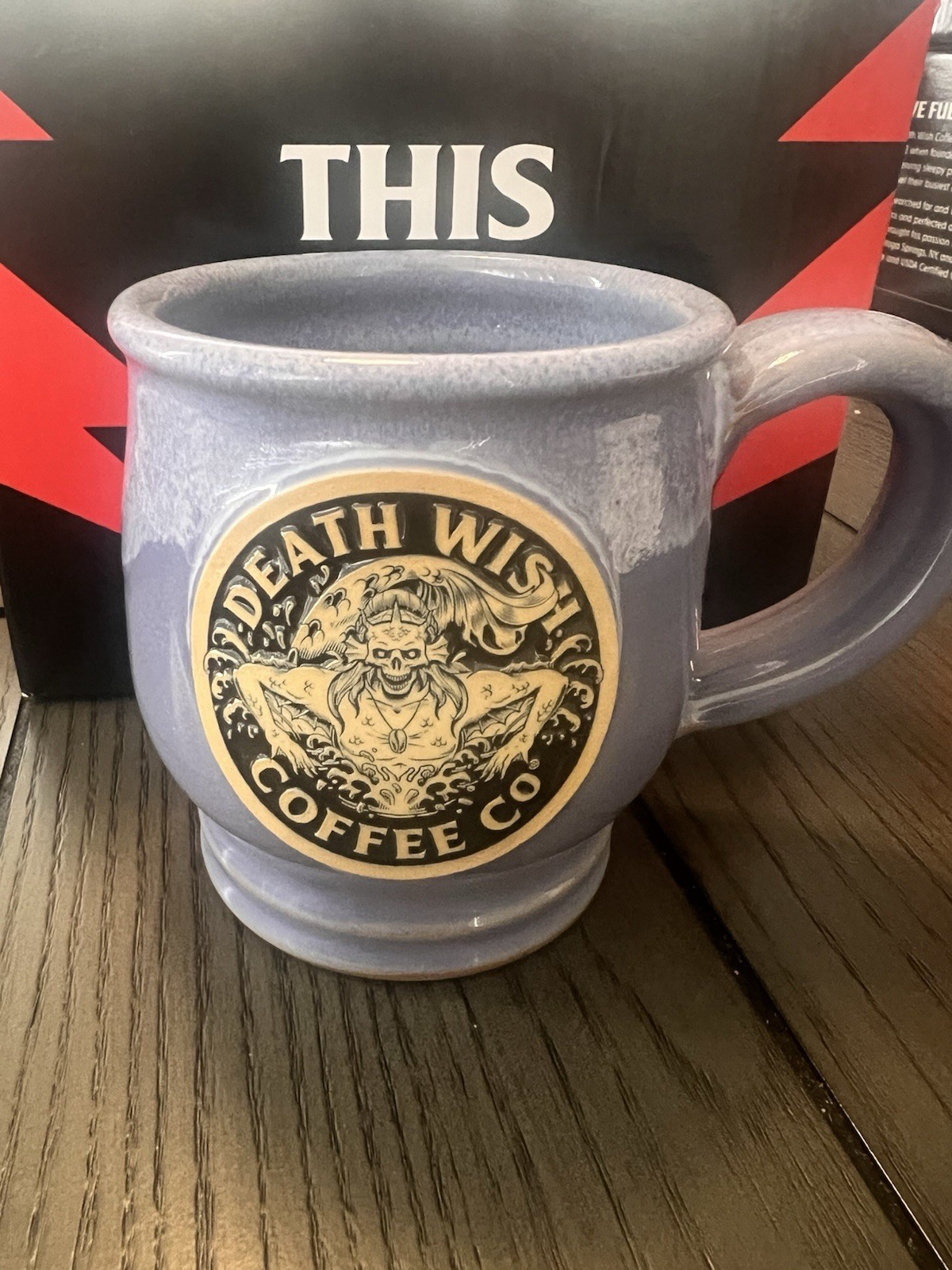 Death Wish Coffee Deneen Pottery Make Waves Lilac Merman Mug NIB - Sold Out Death Wish Coffee Deneen Pottery Make Waves Lilac Merman Mug NIB - Sold Out