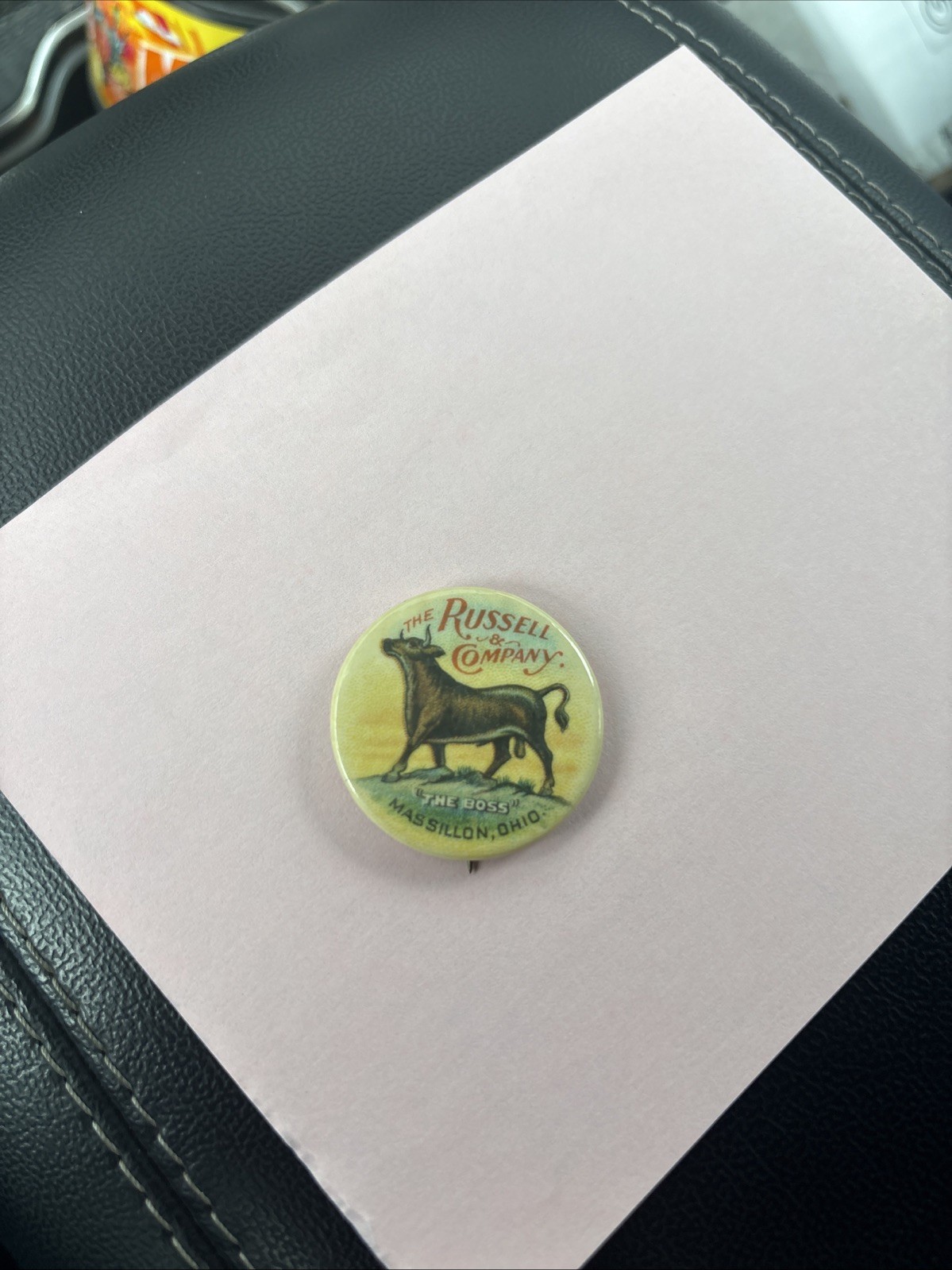 Rare Russell & Company The Boss Pinback Advertising Steam Engines Massillon OH Rare Russell & Company The Boss Pinback Advertising Steam Engines Massillon OH