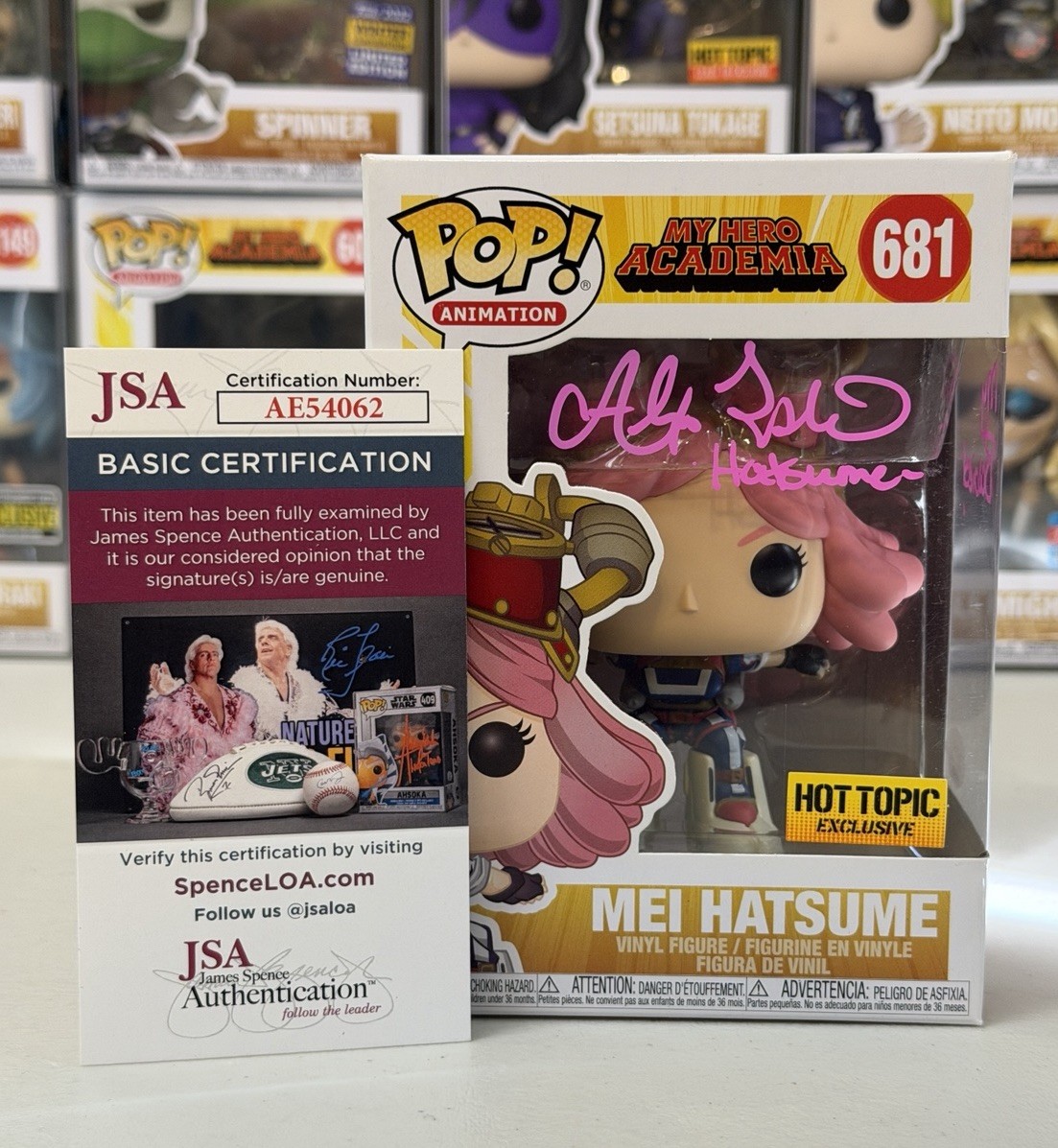 Funko Pop Mei Hatsume #681 Alexis Tipton Signed My Hero Academia JSA COA 635