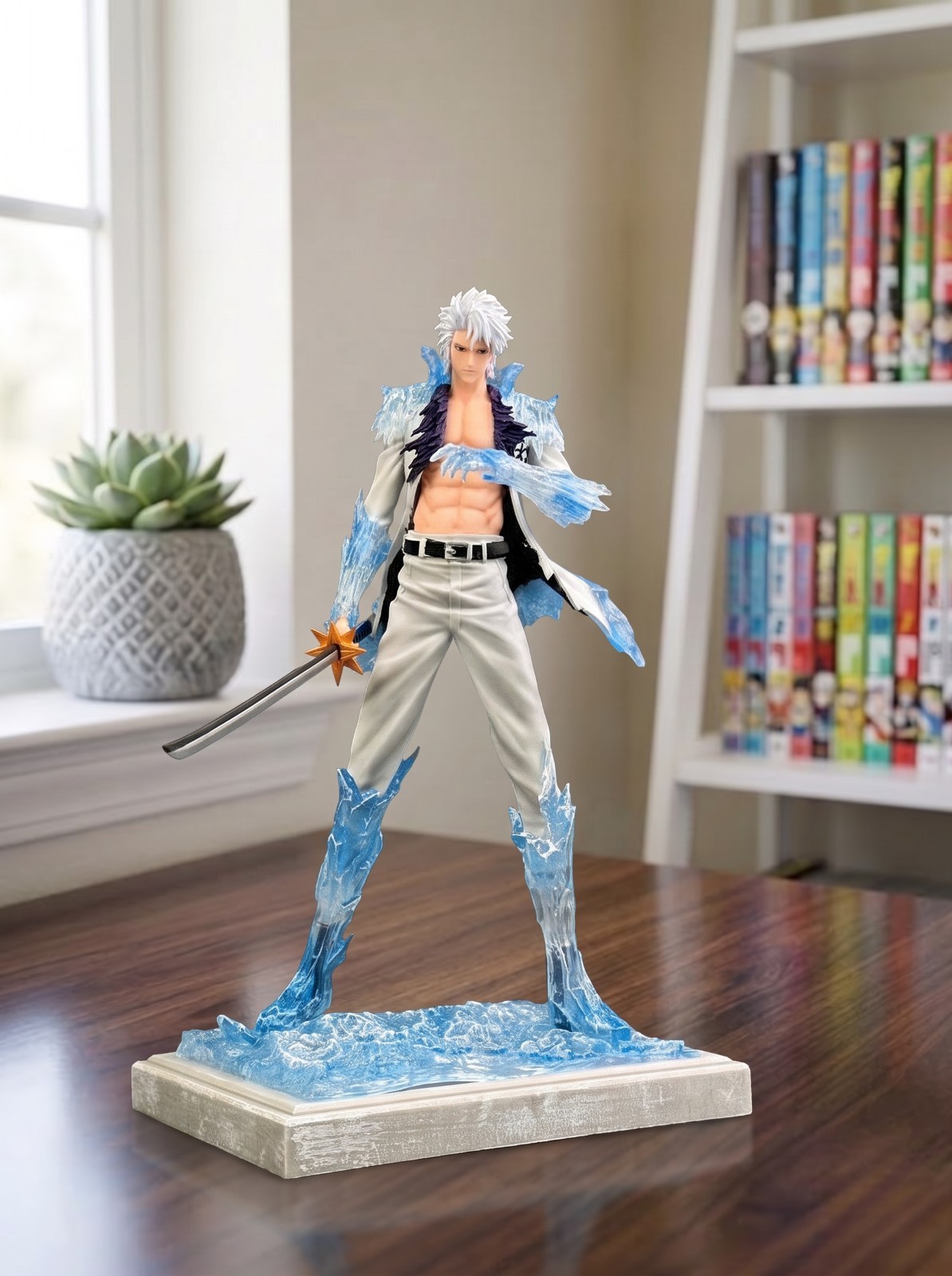 Bleach Toshiro Hitsugaya Figure 28cm Adult Ice Form Anime Statue Collectible Toy