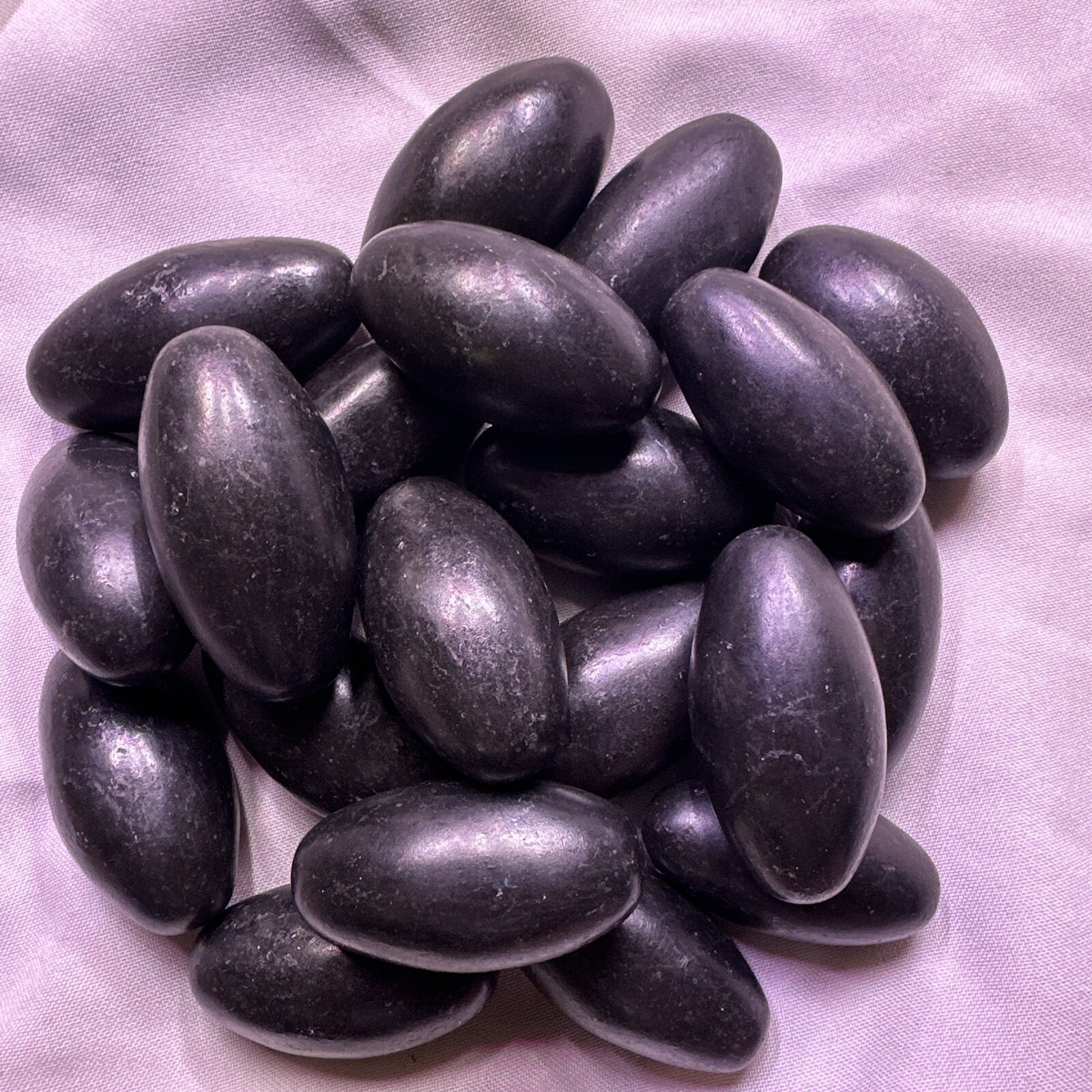 2” Black Shiva Lingam stone from India -Narmada River - Small Shivalingam - 1 pc