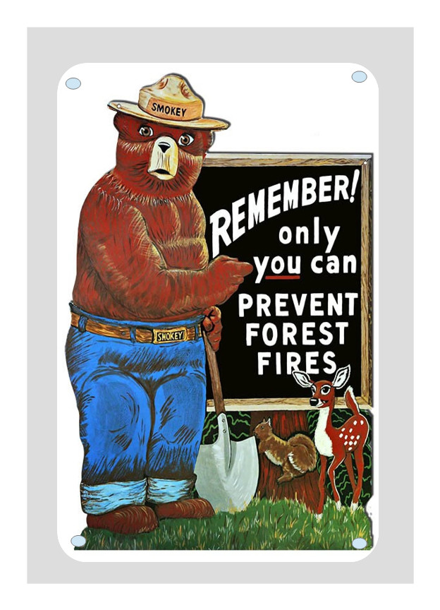 Smokey The Bear Only You Can Prevent Forrest Fires 8x12 Aluminum Metal Sign Smokey The Bear Only You Can Prevent Forrest Fires 8x12 Aluminum Metal Sign