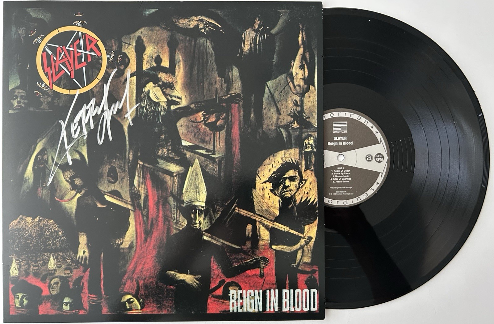 KERRY KING SIGNED SLAYER REIGN IN BLOOD VINYL LP - BECKETT COA