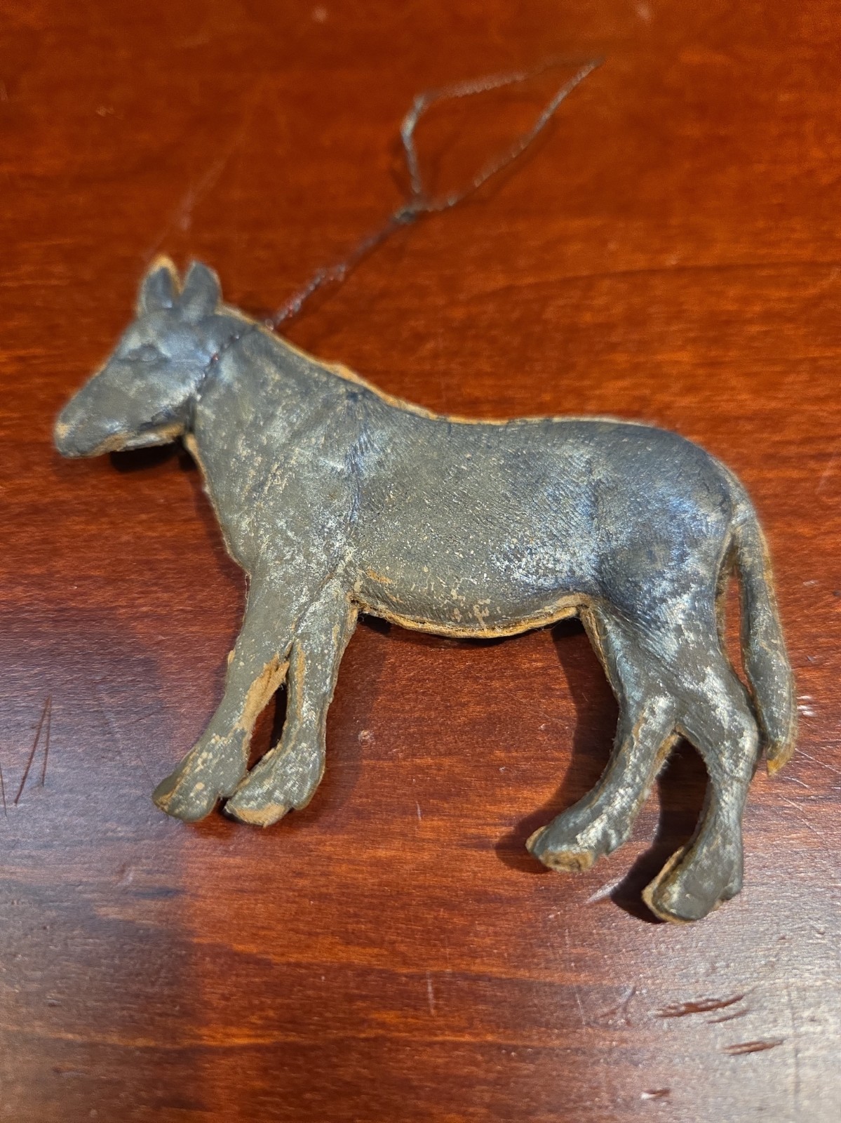 Antique German Dresden Paper Mache Donkey Ornament Vintage Putz Christmas PreWar