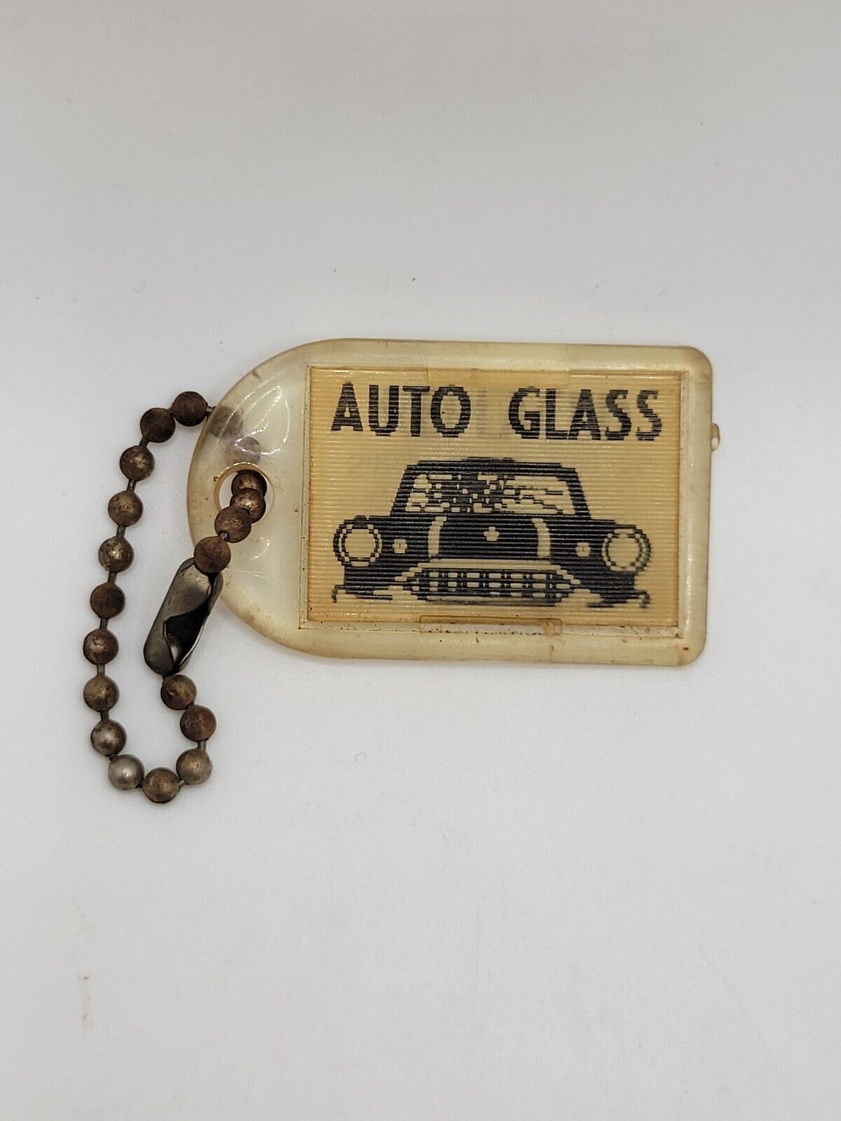 Vintage Toledo WALT'S AUTO GLASS Lenticular advertising keychain fob