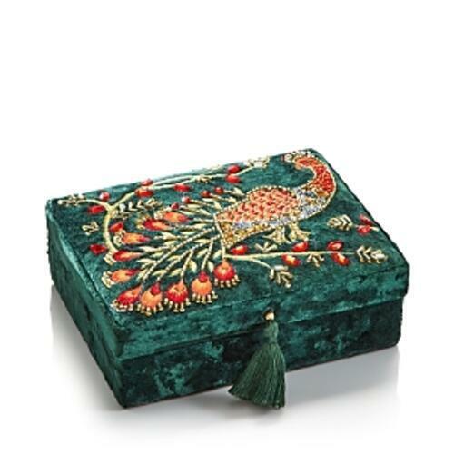 Shishi Green Peacock Jewelry Box