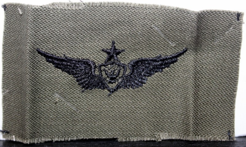 US Army Senior Aircraft Crewman Wings Badge Insignia Olive Drab Fatigue Patch V