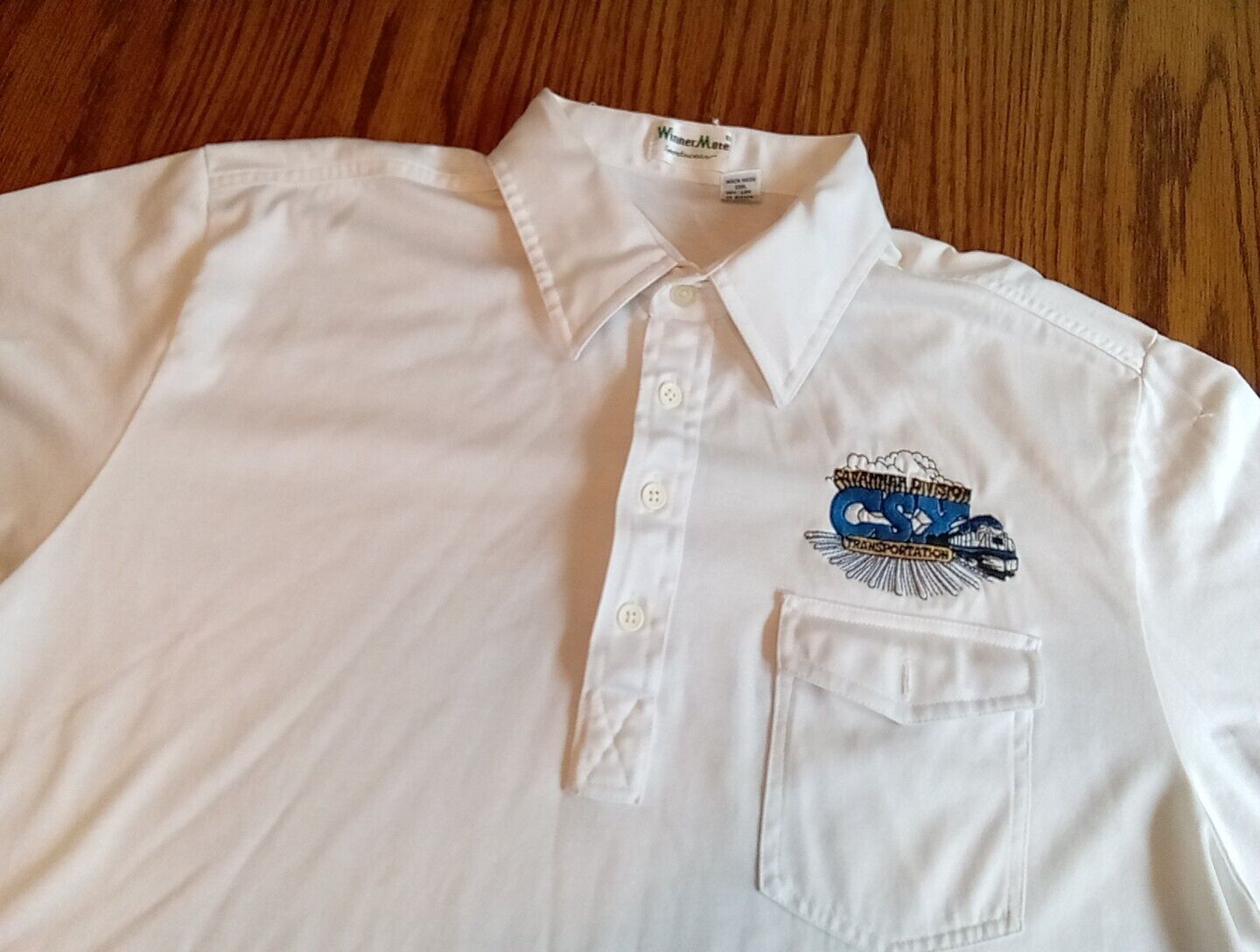 Vintage CSX Train Car Railroad Transportation Men's Polo Shirt Savannah Division
