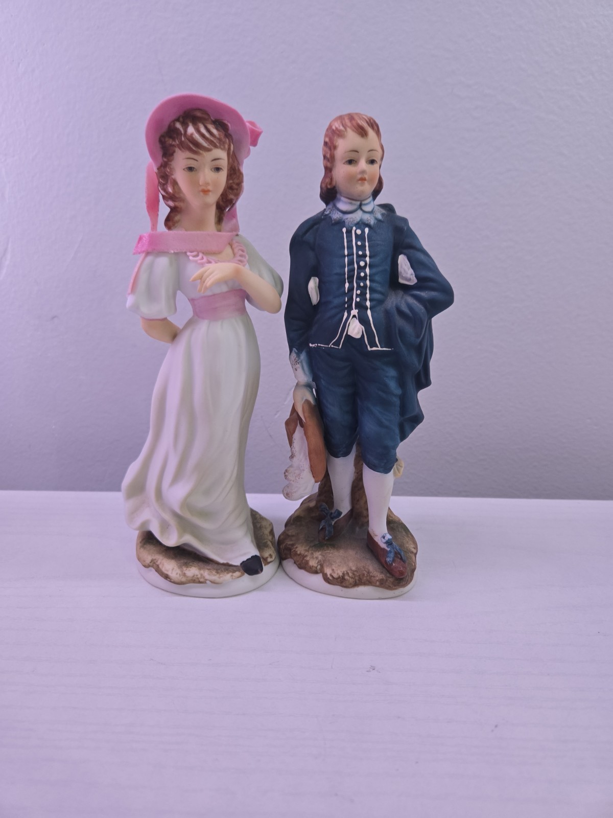 Vintage Blue Boy & Pinkie Porcelain Figurines 