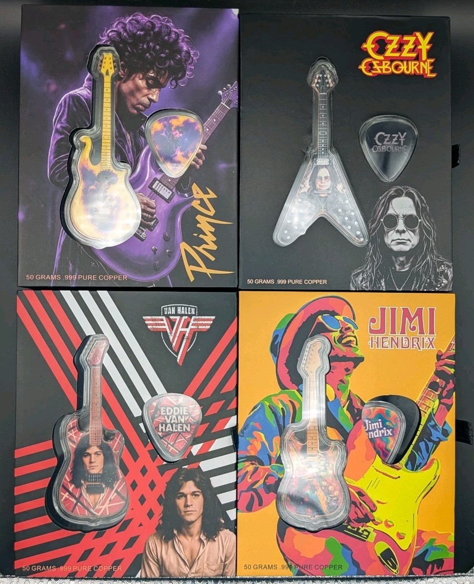 NEW 2026 Set Copper Pick & Guitar Ozzy Osbourne, Prince, Jimi Hendrix, Van Halen NEW 2026 Set Copper Pick & Guitar Ozzy Osbourne, Prince, Jimi Hendrix, Van Halen