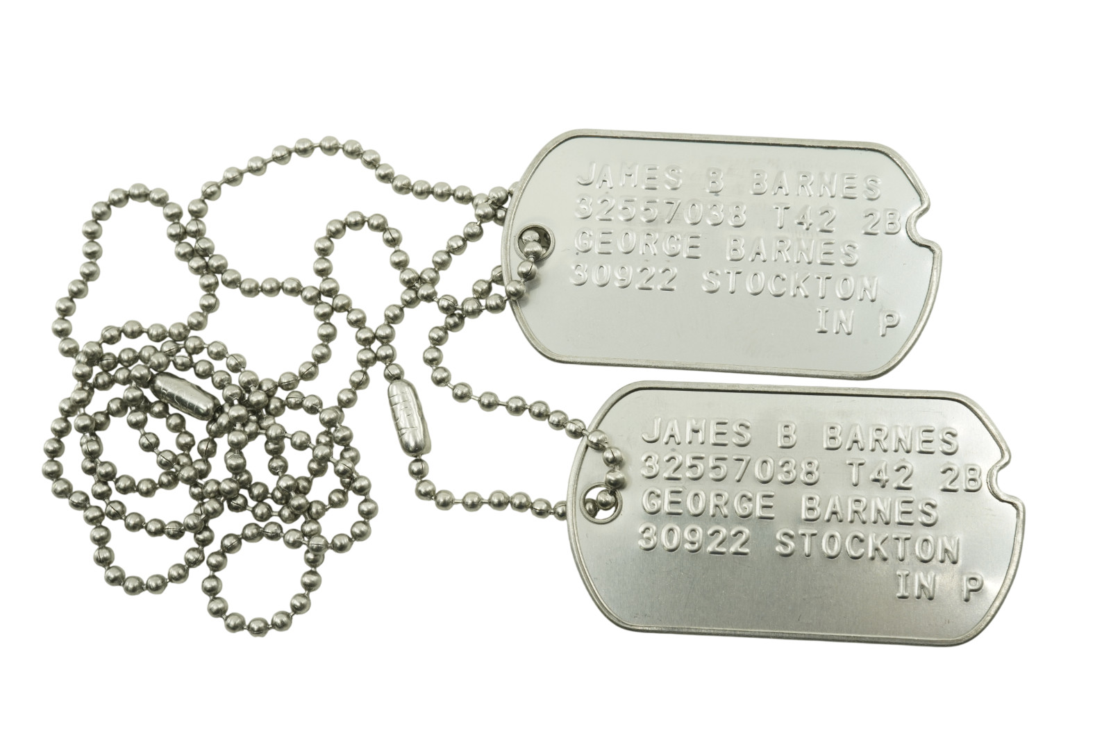 James Bucky Barnes WWII Style Stainless Steel Military Dog Tags Cosplay Costume