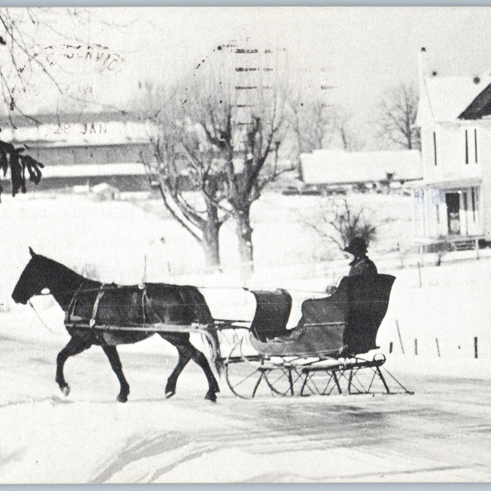 c1970s Kalona, IA Winter in Amishland Sleigh Photo Print by John Zielinski A190