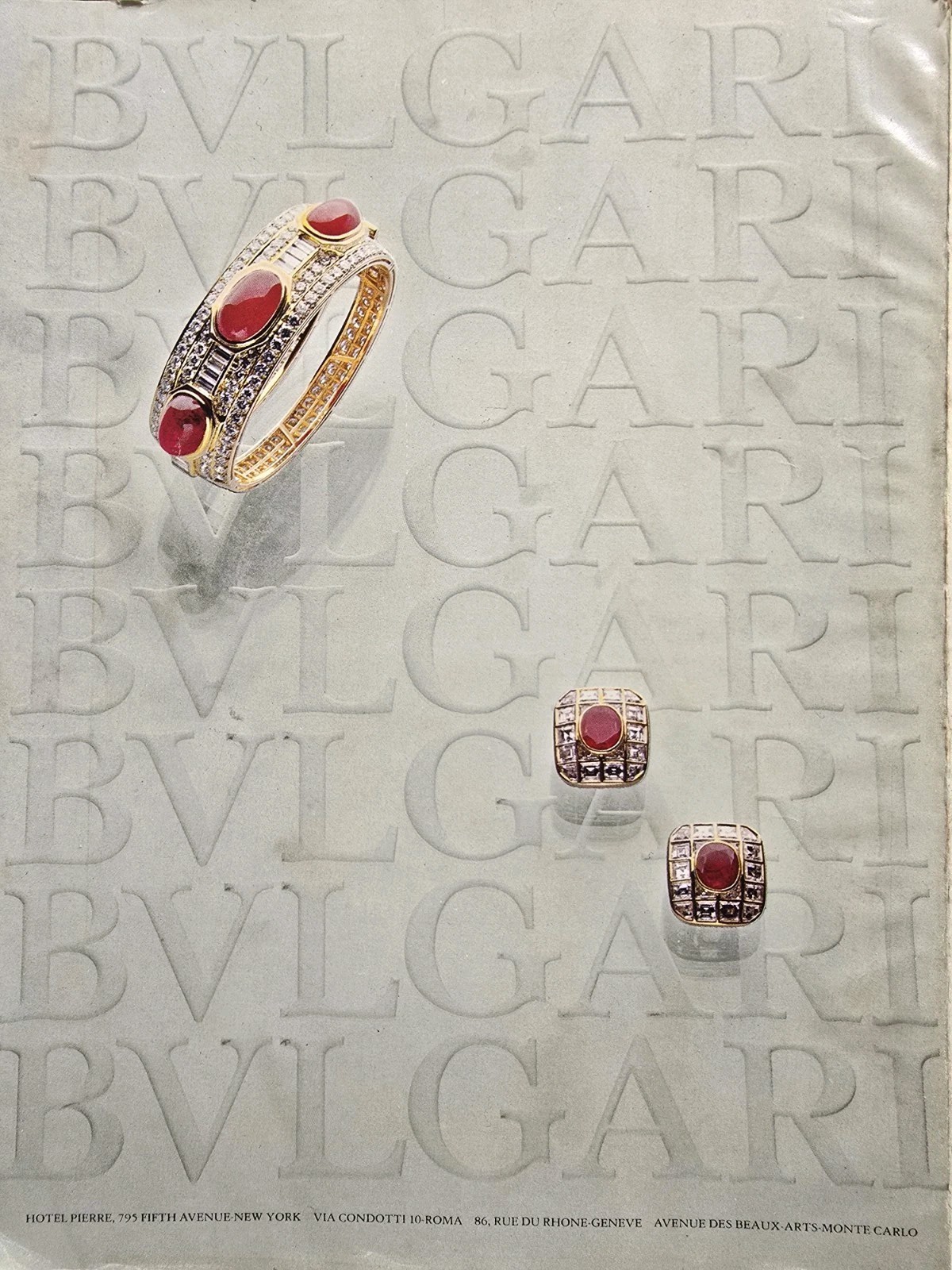 1978 Bvlgari Rings Earrings Vintage Jewelry Ad
