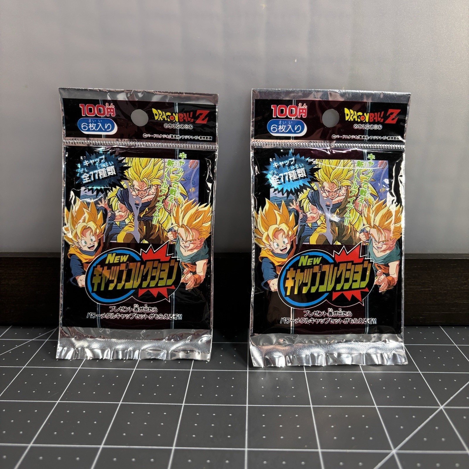 Vtg 1995 Amada Dragon Ball Z Cap Collection POG Booster Pack x2 DBZ Japanese NEW