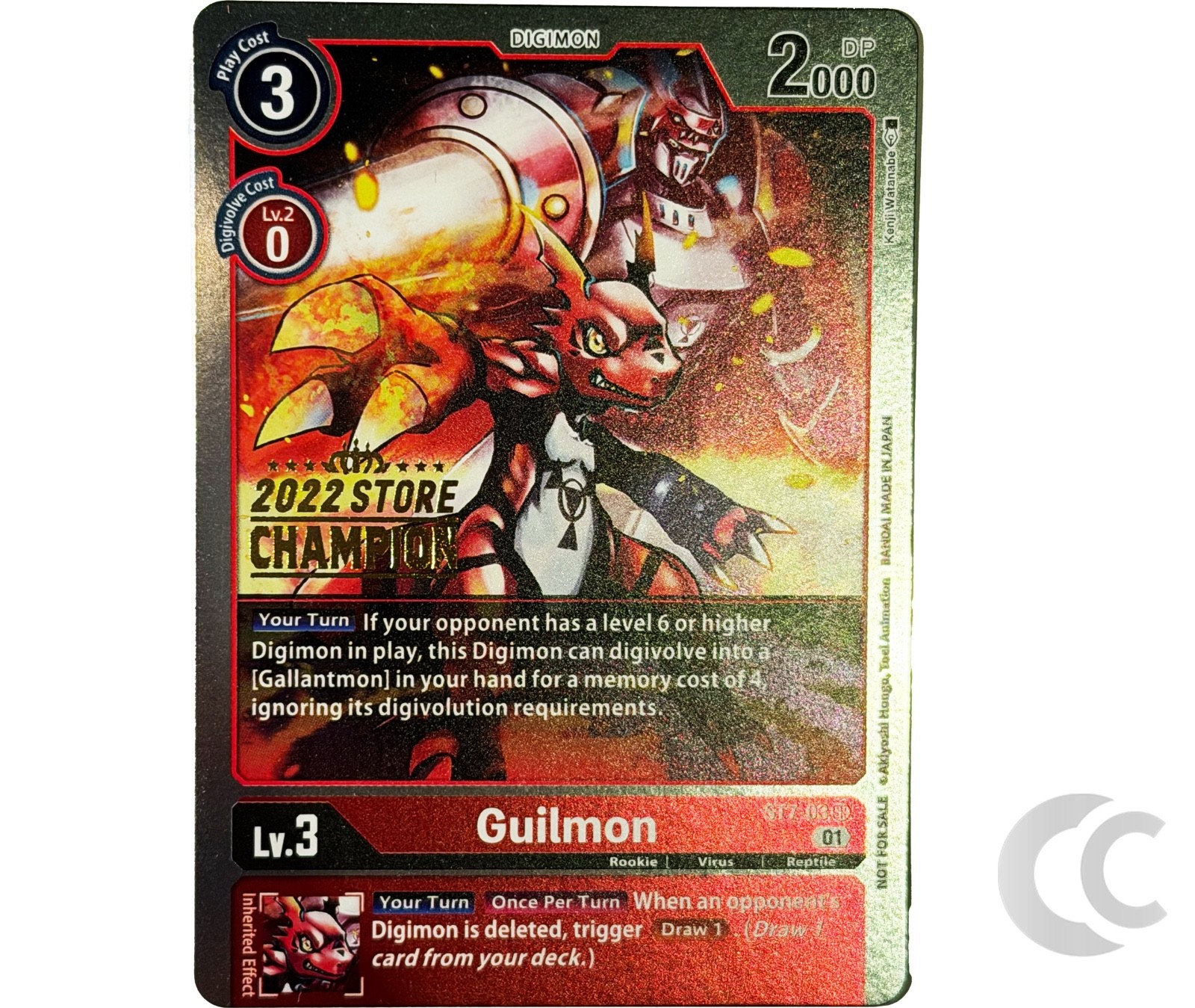 Guilmon ST7-03 Store Champion Stamp Digimon Card Game English NM