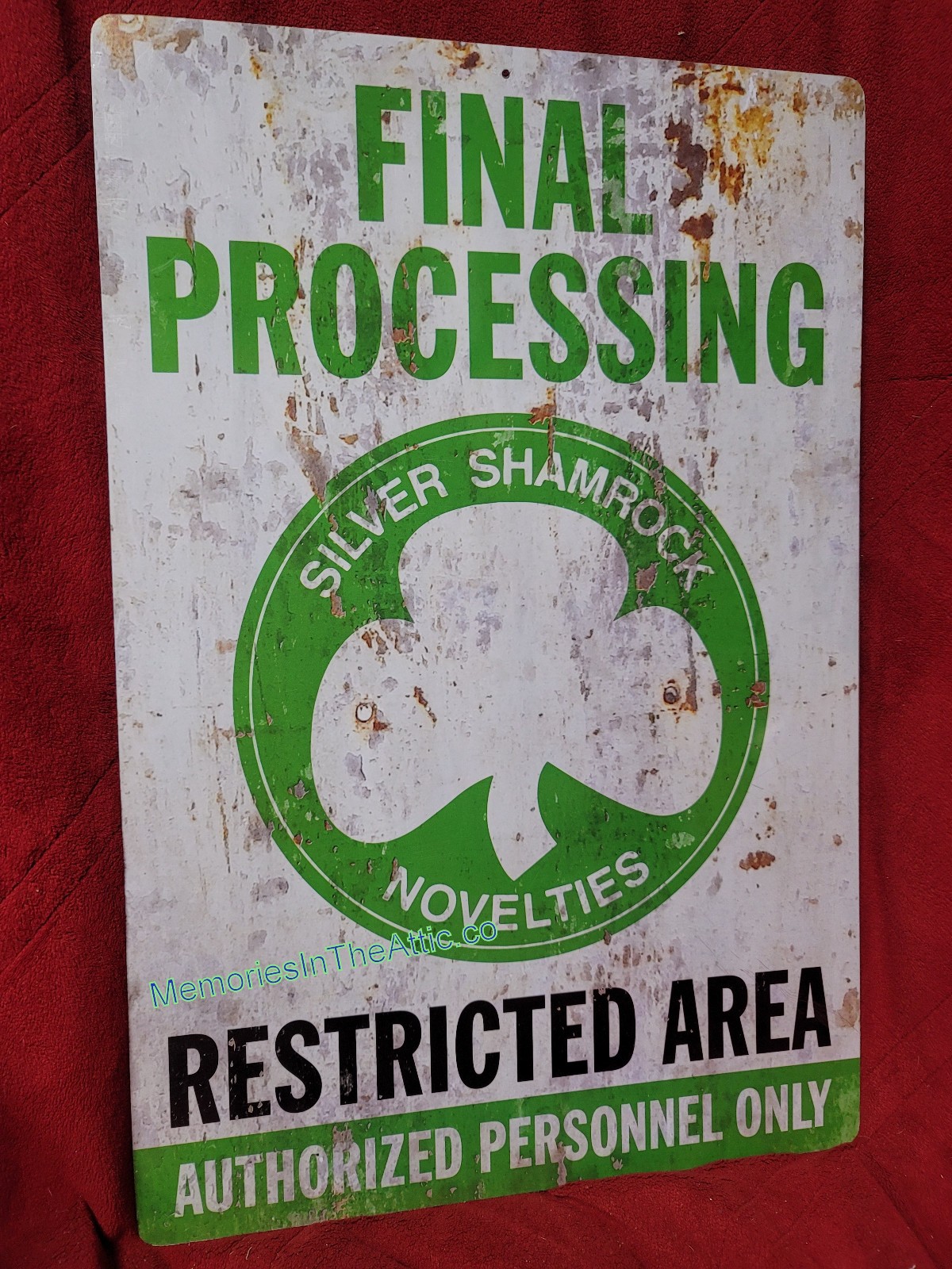 Halloween 3 Silver Shamrock Novelties Metal Sign Final Processing Restricted