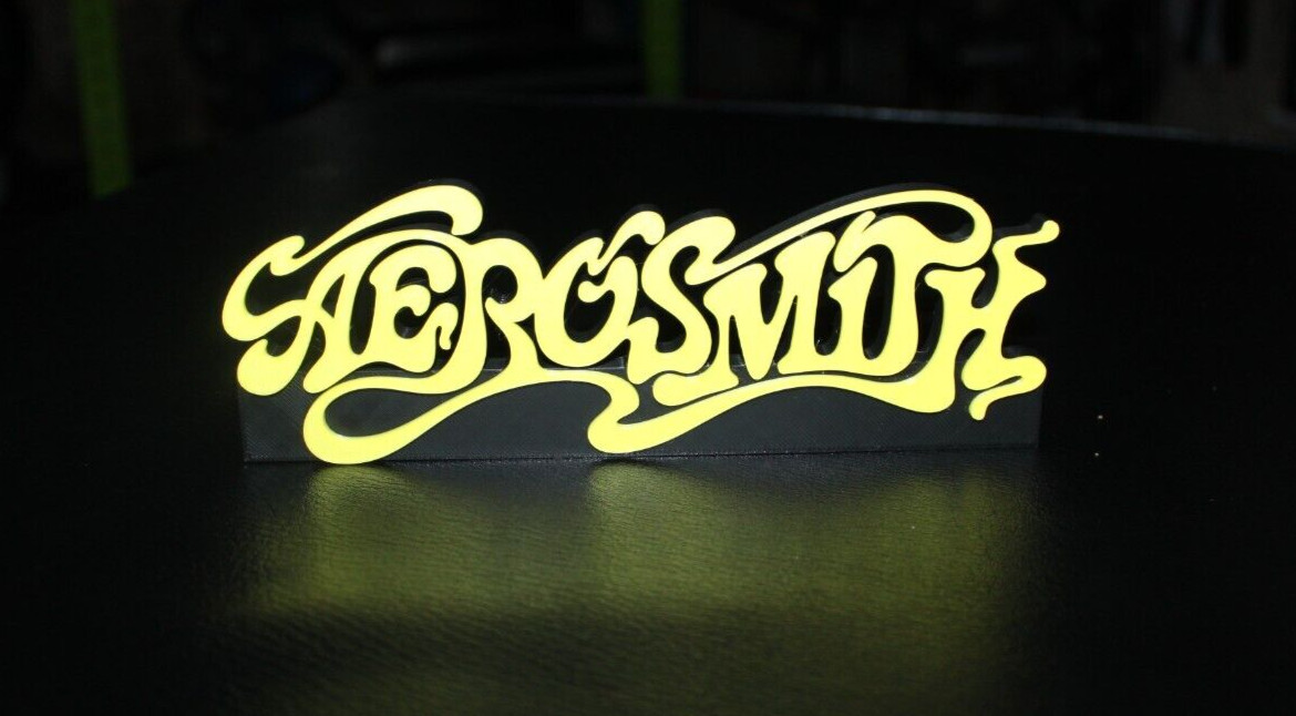 Aerosmith 3D printed Logo Sign Wall Desk Shelf Art Aerosmith 3D printed Logo Sign Wall Desk Shelf Art