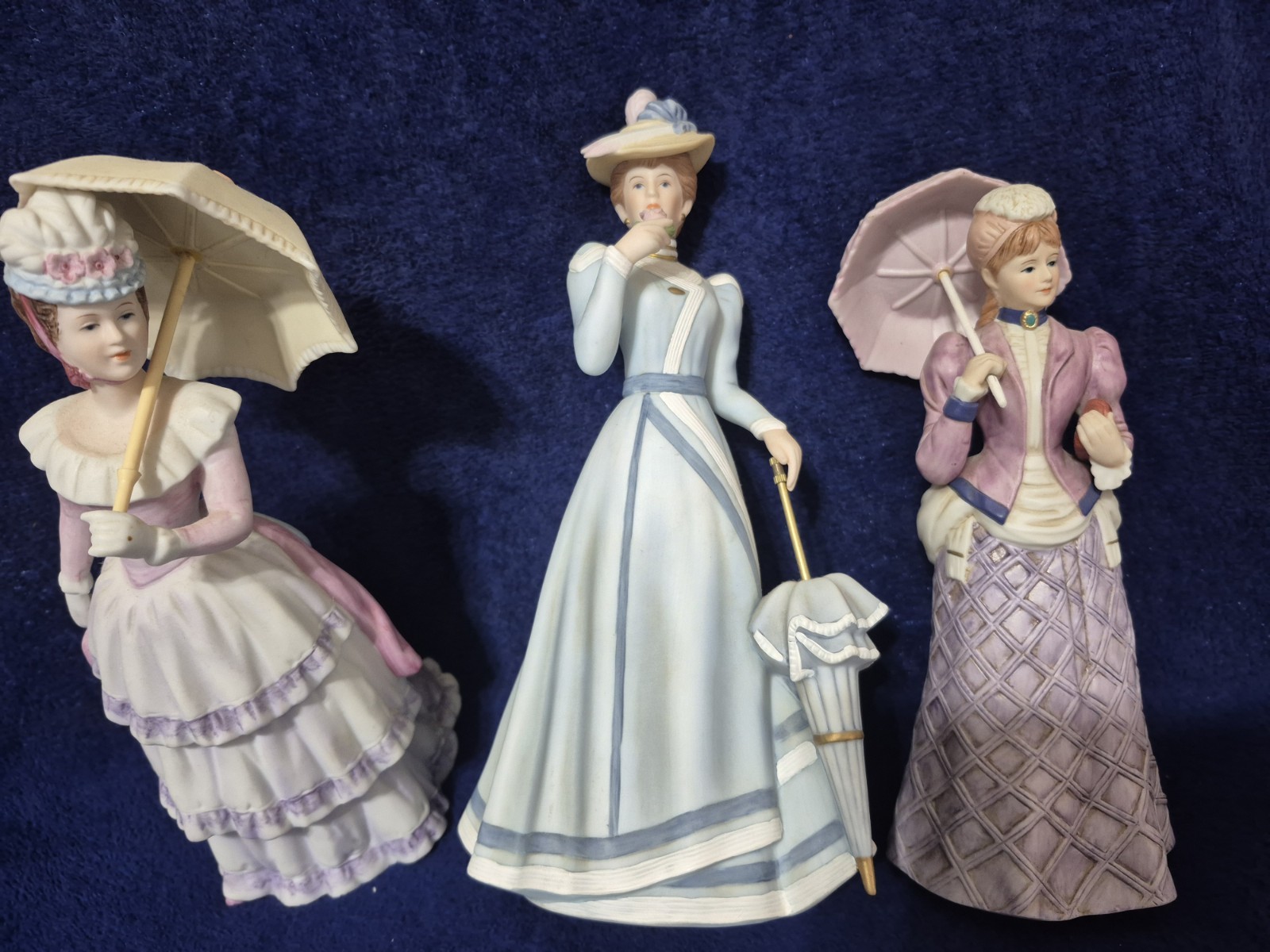 HOME INTERIORS HOMCO COLLECTIBLE FIGURINES VICTORIAN LADIES THREE PIECIES