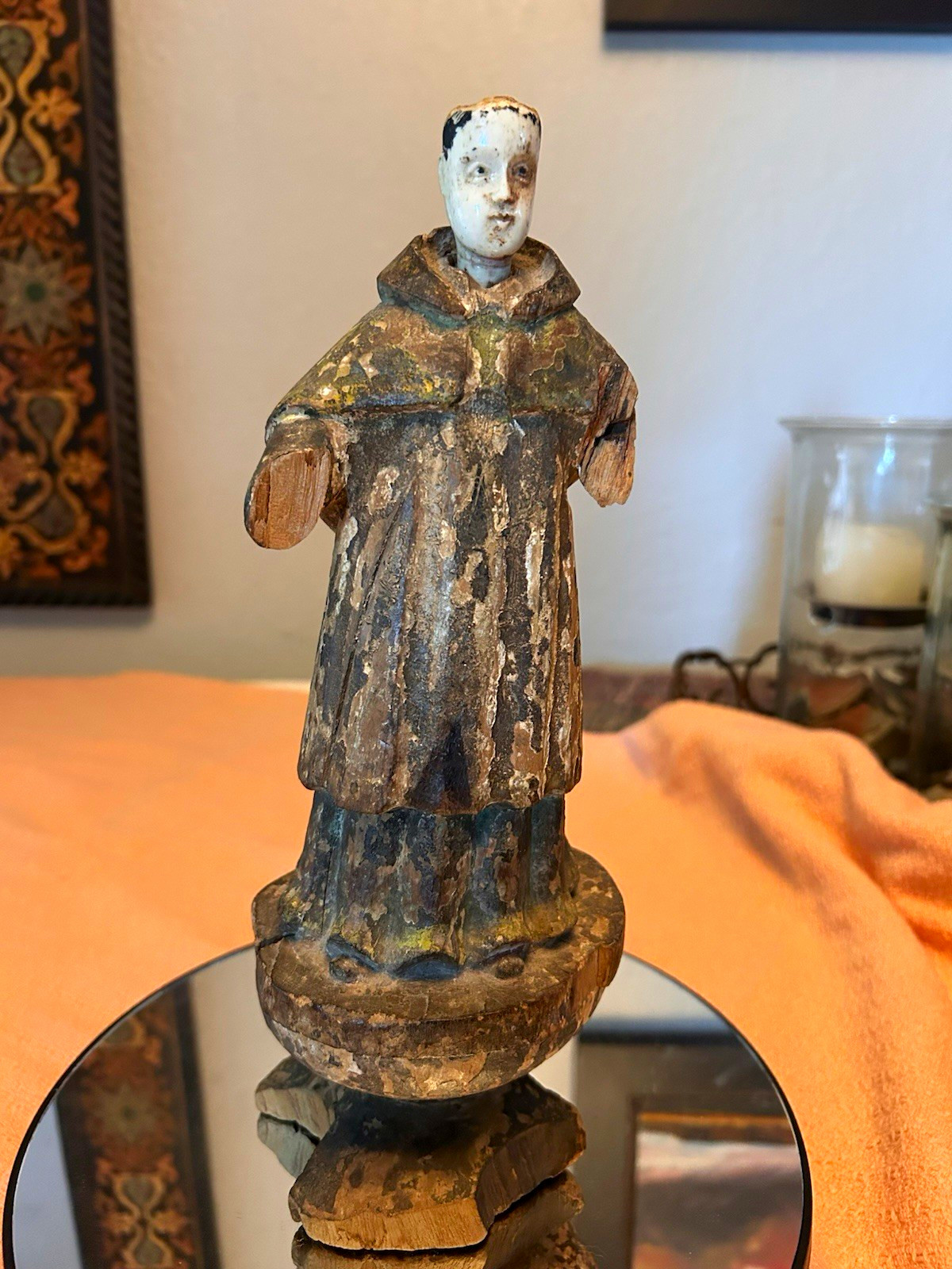 1850s - 1890s Spanish Colonial Santos Antique, wonderful patina, exquisite face