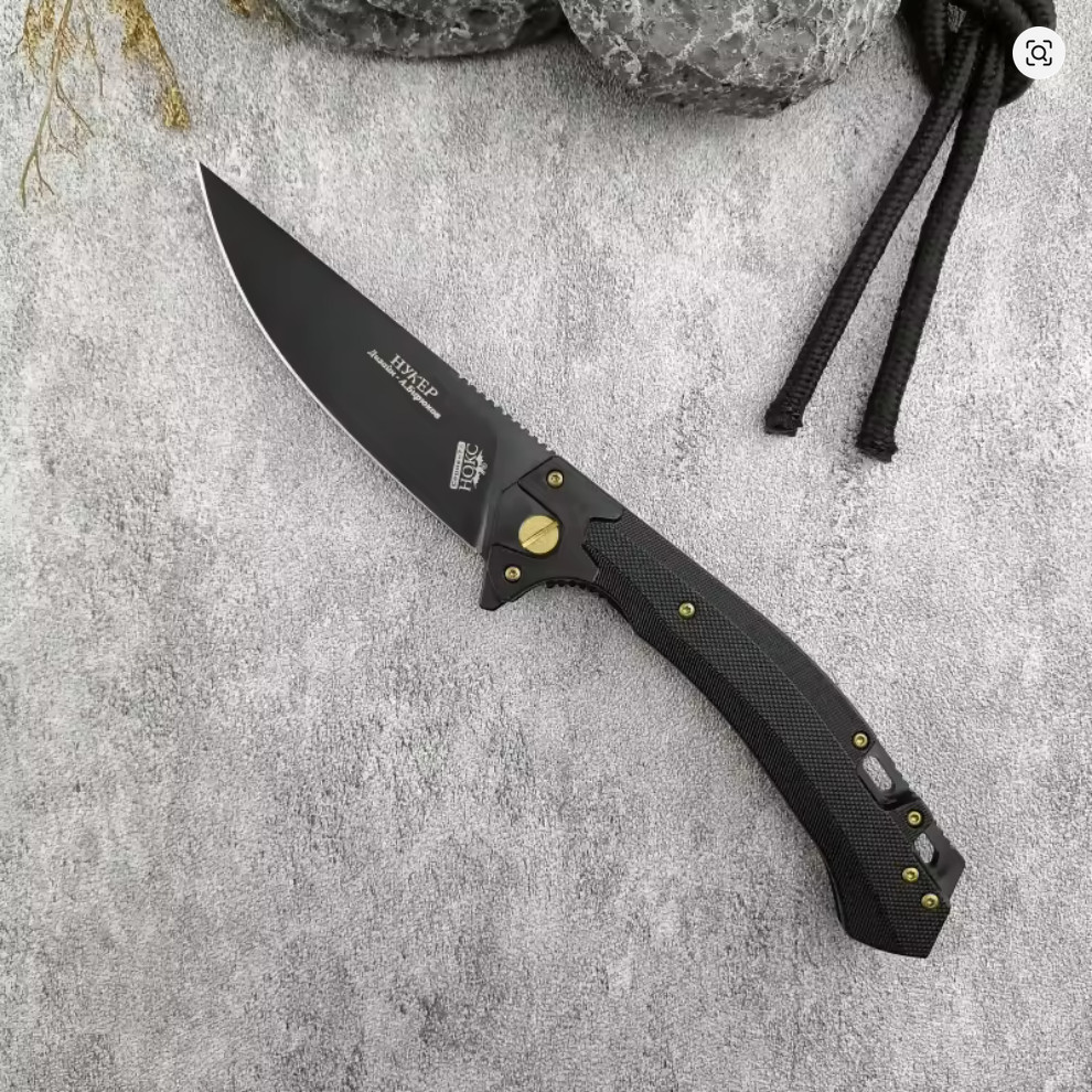 HOKC Folding Pocket Knife Razor Sharp 440C Steel Russian Style EDC