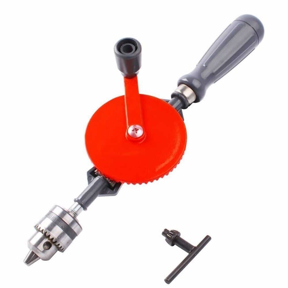 Manual Hand Drill 1/4-Inch Capacity with Finely Cast Steel Double Pinions Design