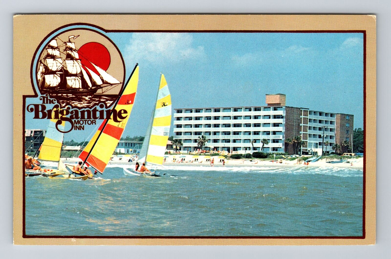 Myrtle Beach SC-South Carolina, The Brigantine Motor Inn Vintage c1982 Postcard