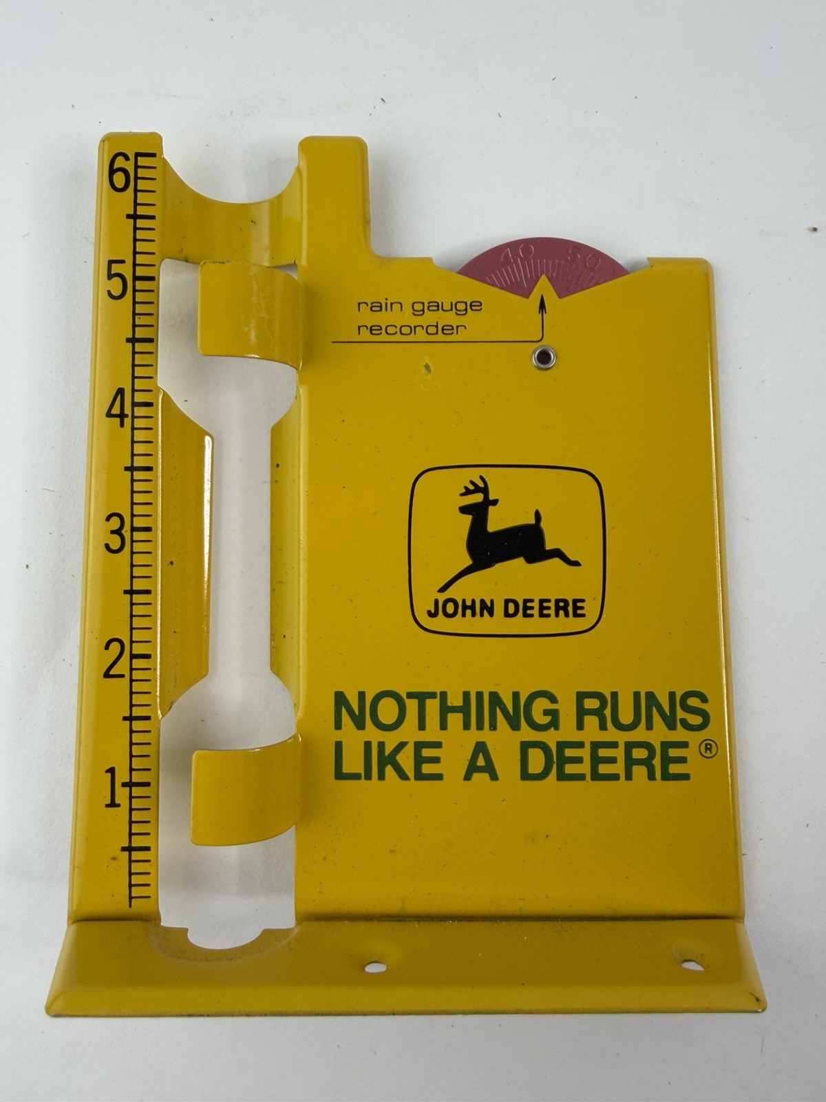 Vintage John Deere Rain Gauge Recorder Missing Glass Tube Vintage John Deere Rain Gauge Recorder Missing Glass Tube