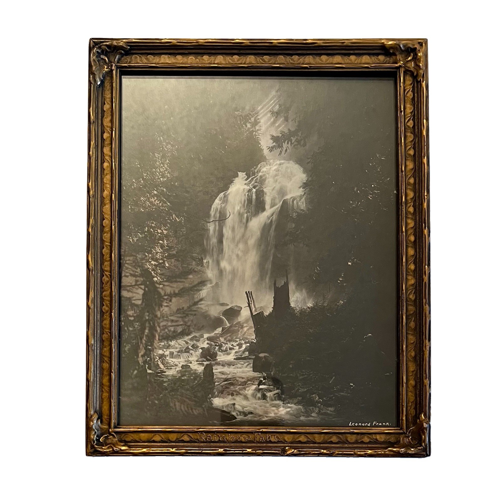 Rare Vintage Leonard Frank Photograph “ Rainbow Fall” Framed 10.5” H 8.5” W