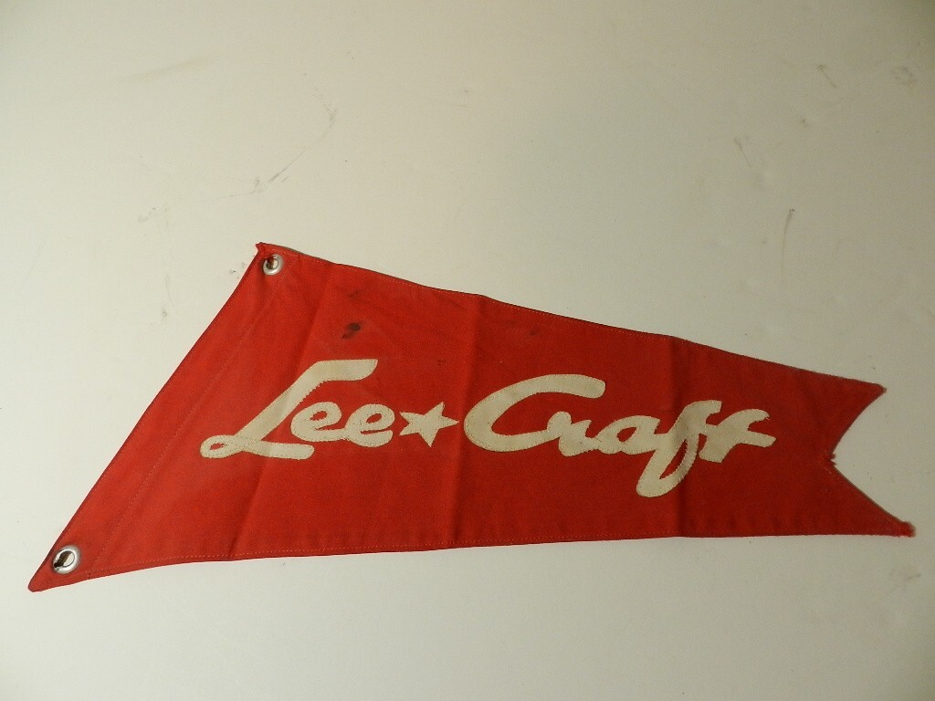 VINTAGE 1940'S LEE CRAFT BOATS BOW FLAG- VINTAGE BOAT FLAG- VINTAGE WOOD BOAT
