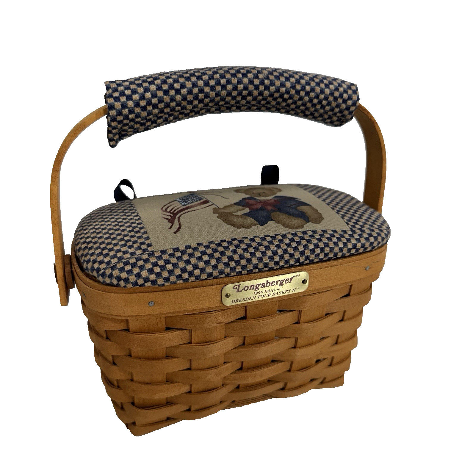 Longaberger 1996 Edition Dresden Tour Basket II with Soft Lid and Handle Sleeve
