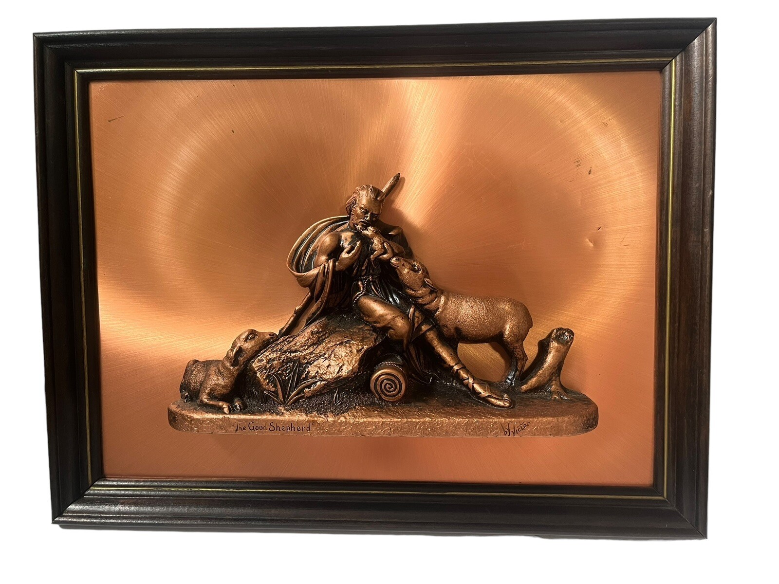 Creative Arts The Good Shepherd Framed Plaque by Victor Copper 22\
