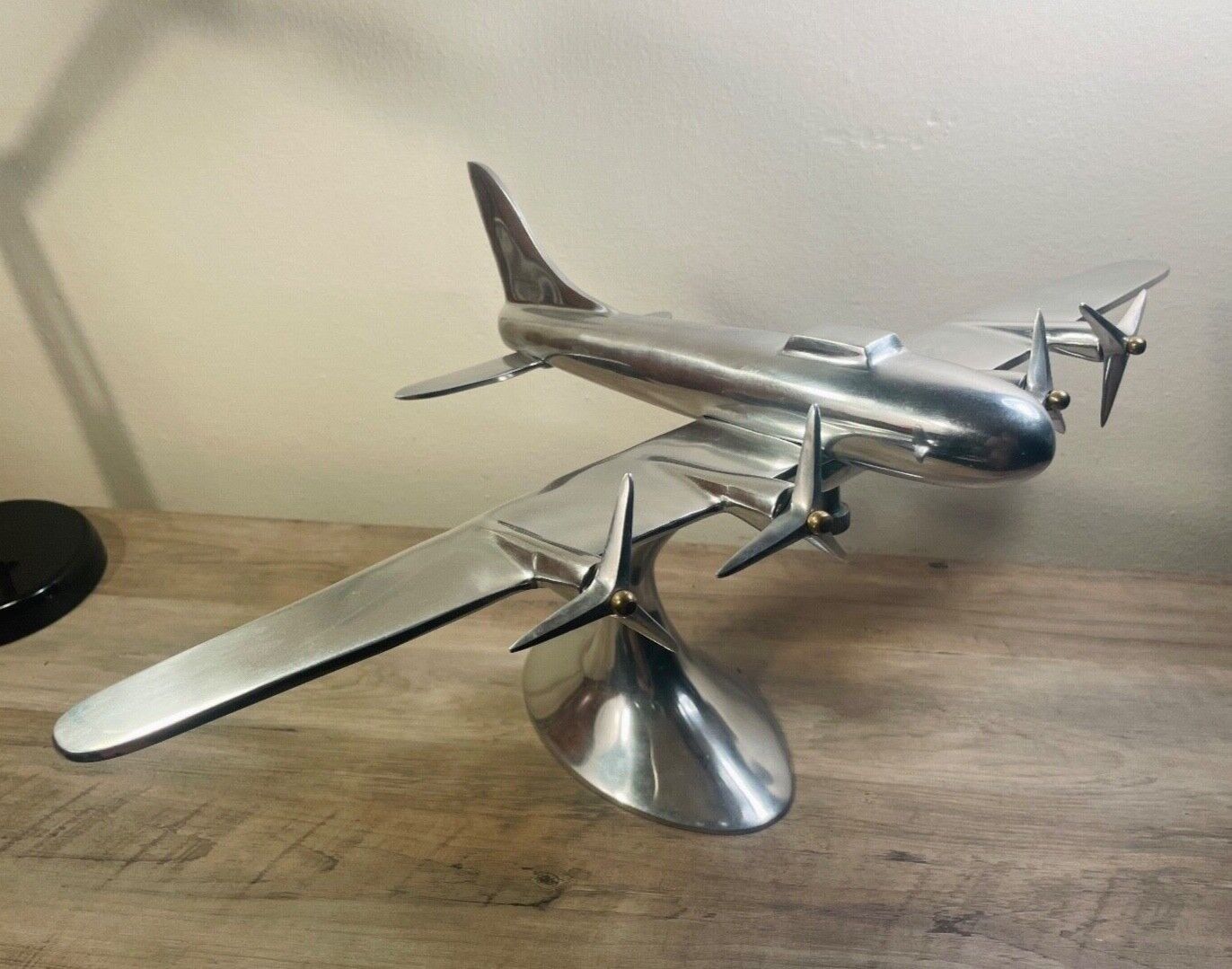 Mid-Century Modern Aluminum Airplane Model 23.5\