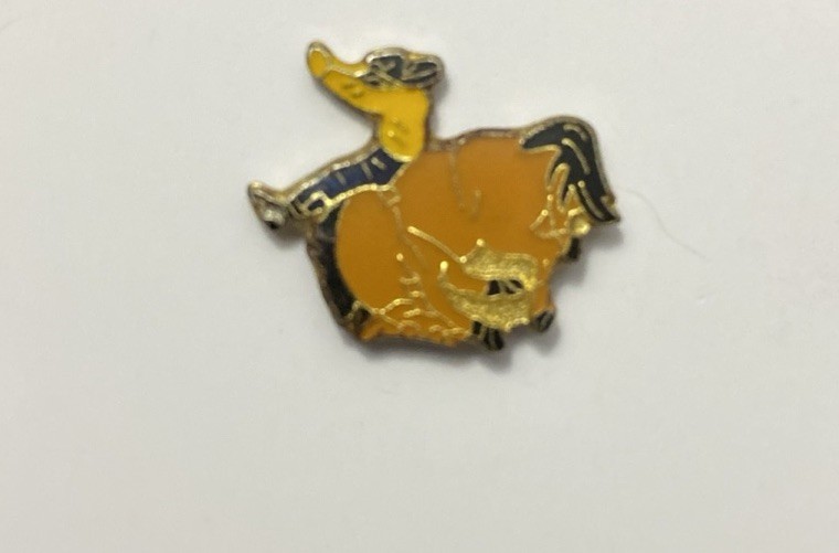 Vintage Rodeo Bull Rider Enamel Lapel Pin
