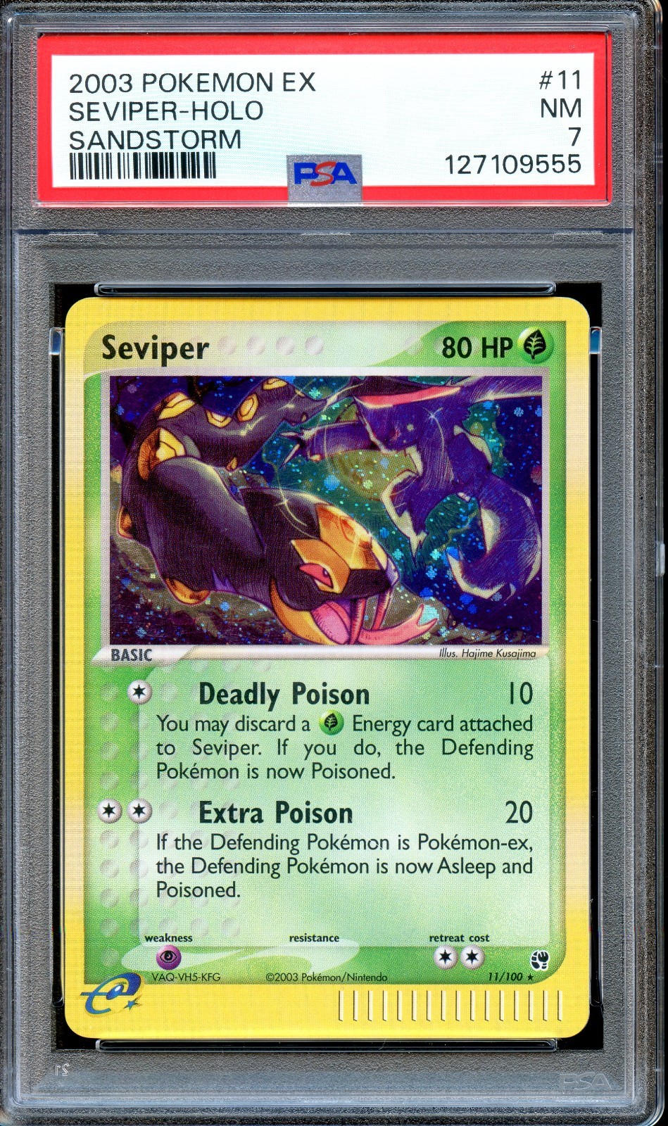 PSA 7 Seviper 11/100 EX Sandstorm Pokemon Card Holo MINT