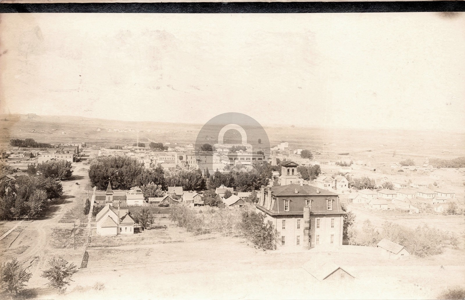 Rapid City SD Public School w/Vertical Tube Fire Escape 1911 RPPC Postcard COPY