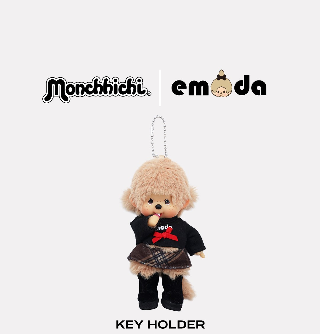 PSL Monchhichi × EMODA Mascot Keychain Limited Item Sekiguchi Japan New
