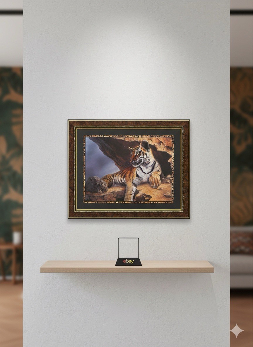**EXQUISITE** BENGAL TIGER PICTURE Linda Wacaster 33 X 27 Wood Frame Wall Art **EXQUISITE** BENGAL TIGER PICTURE Linda Wacaster 33 X 27 Wood Frame Wall Art