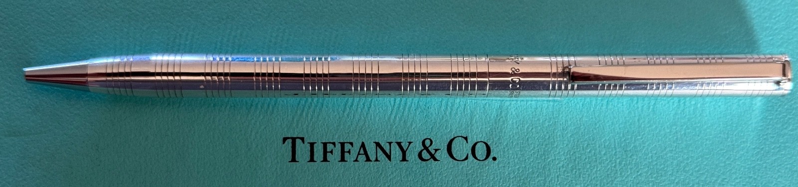 Tiffany & Co. Engine Turned Ballpoint Pen  Sterling Silver 925 Vintage
