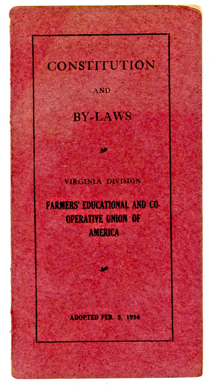 Farmers Educational & Co-operative Union of America Virginia Div. 1914 by-laws