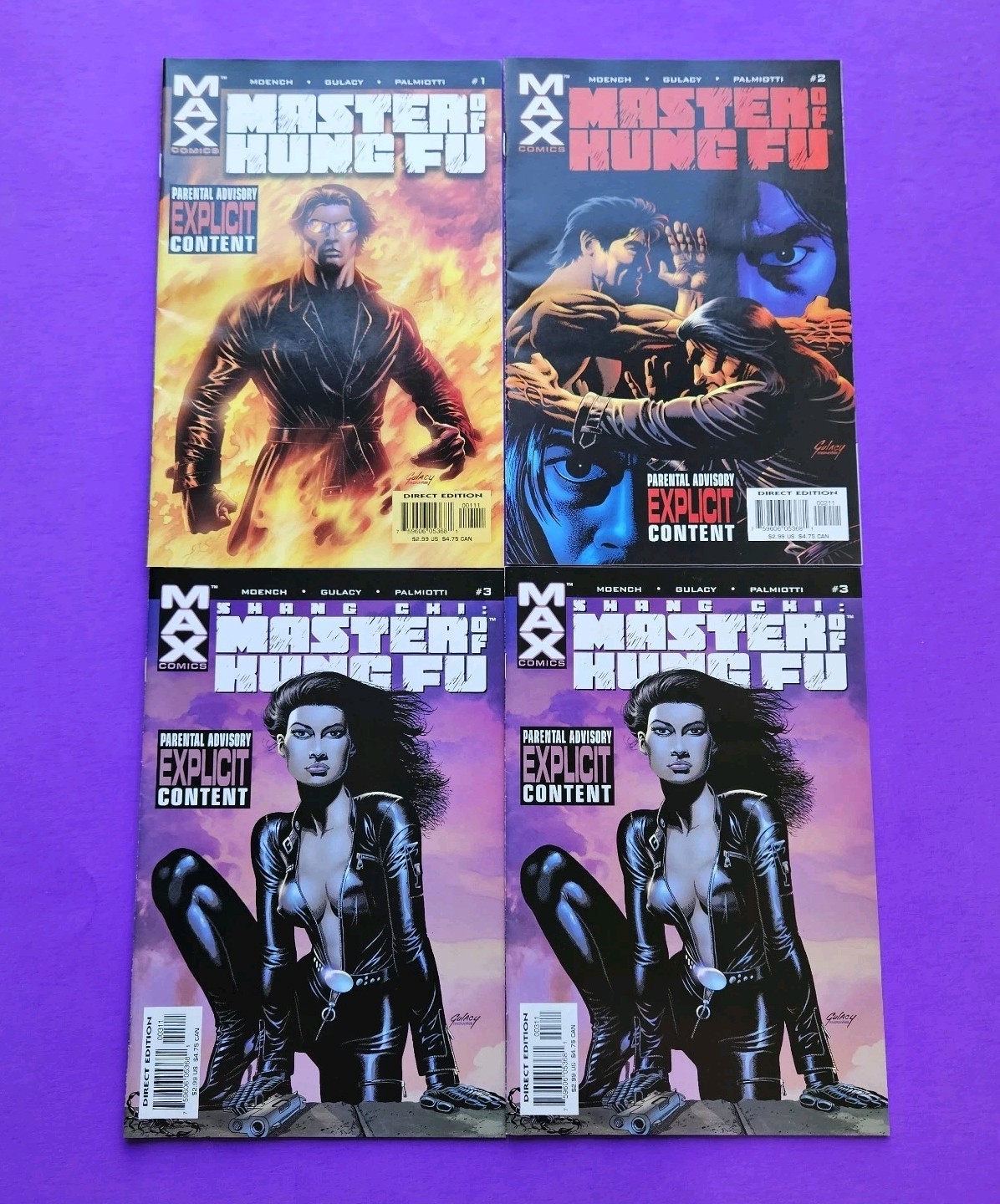 Lot Of 4 MASTER OF KUNG FU #1 #2 #3 (×2) NEW UNREAD Marvel Max Comics 2002 FN/VF