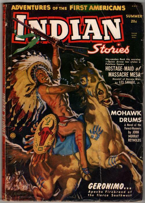 Indian Stories 1950 Summer FIRST issue War Chief on Horseback Pulp