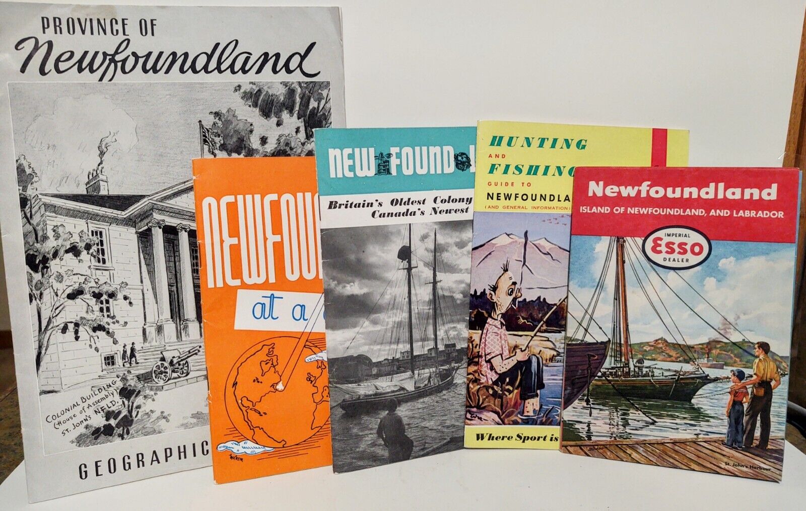 1953 Vintage Newfoundland travel memorabilia Canada Booklets hunting fishing map